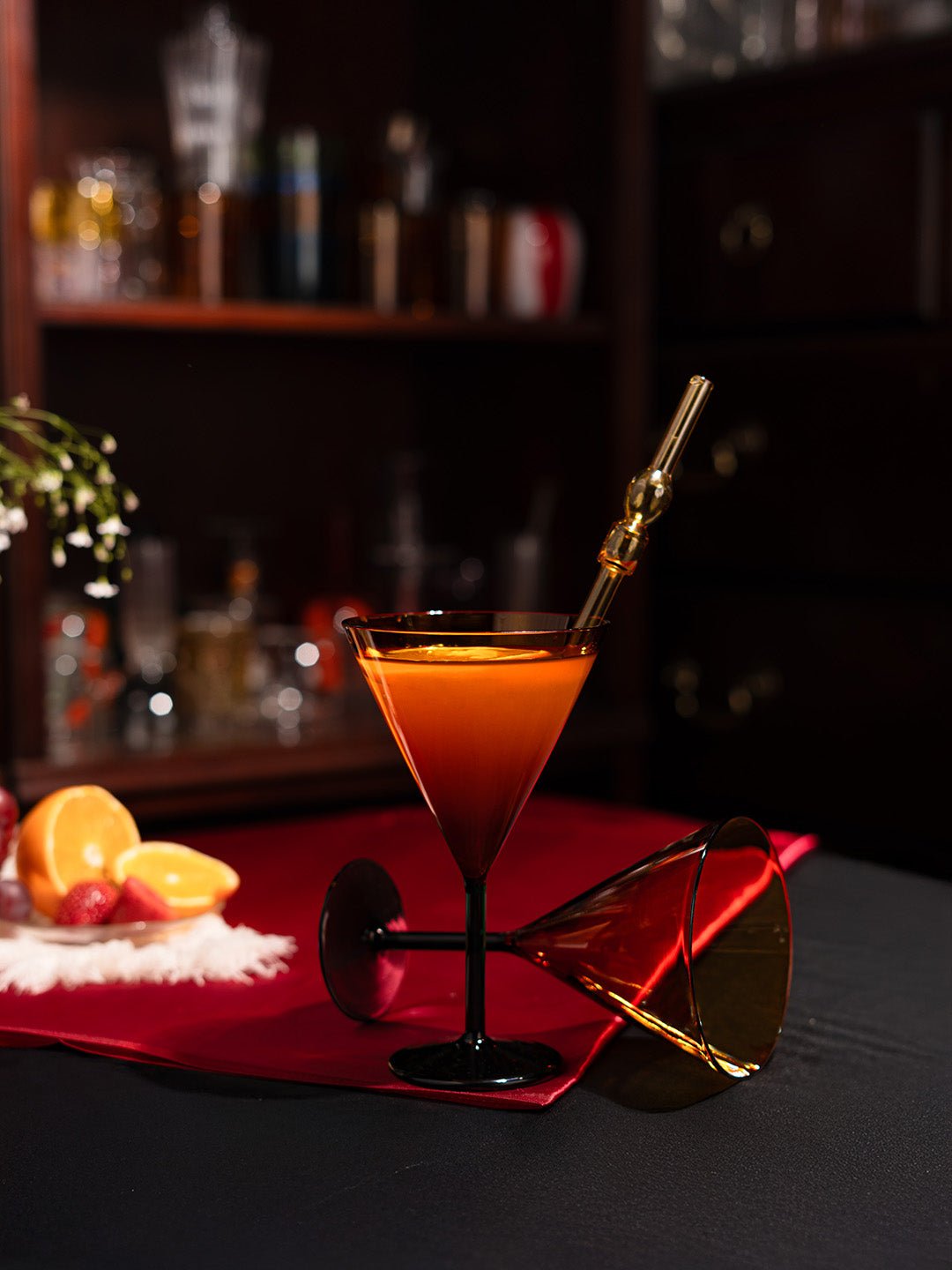 Aurora Flame Martini Glass - Borotechheight : 175 mm diameter: 100 mm ml capacity : 240 ml2AmberBorotech