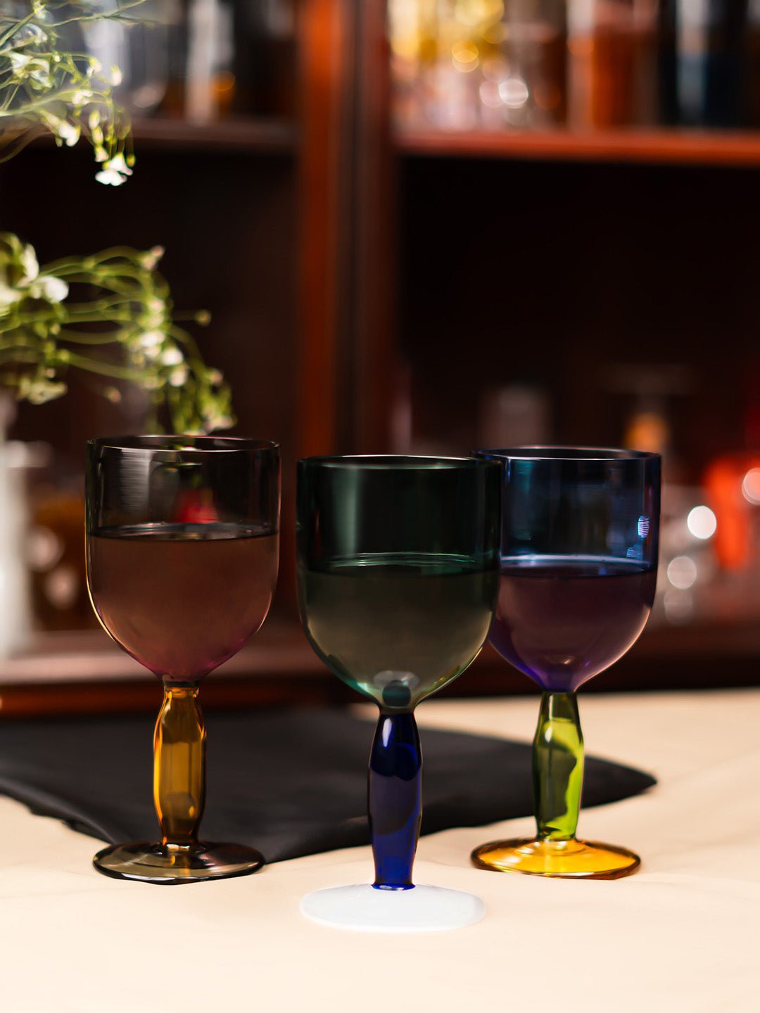 Borosilicate Bubble Stem Wine Goblets - Borotechheight : 175 mm diameter: 80 mm ml capacity : 280 ml2BlueBorotech