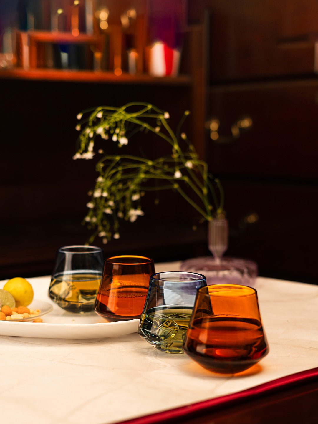 Celestia Harmony glass with a unique dancing design, perfect for serving whiskey, cocktails, or wine.