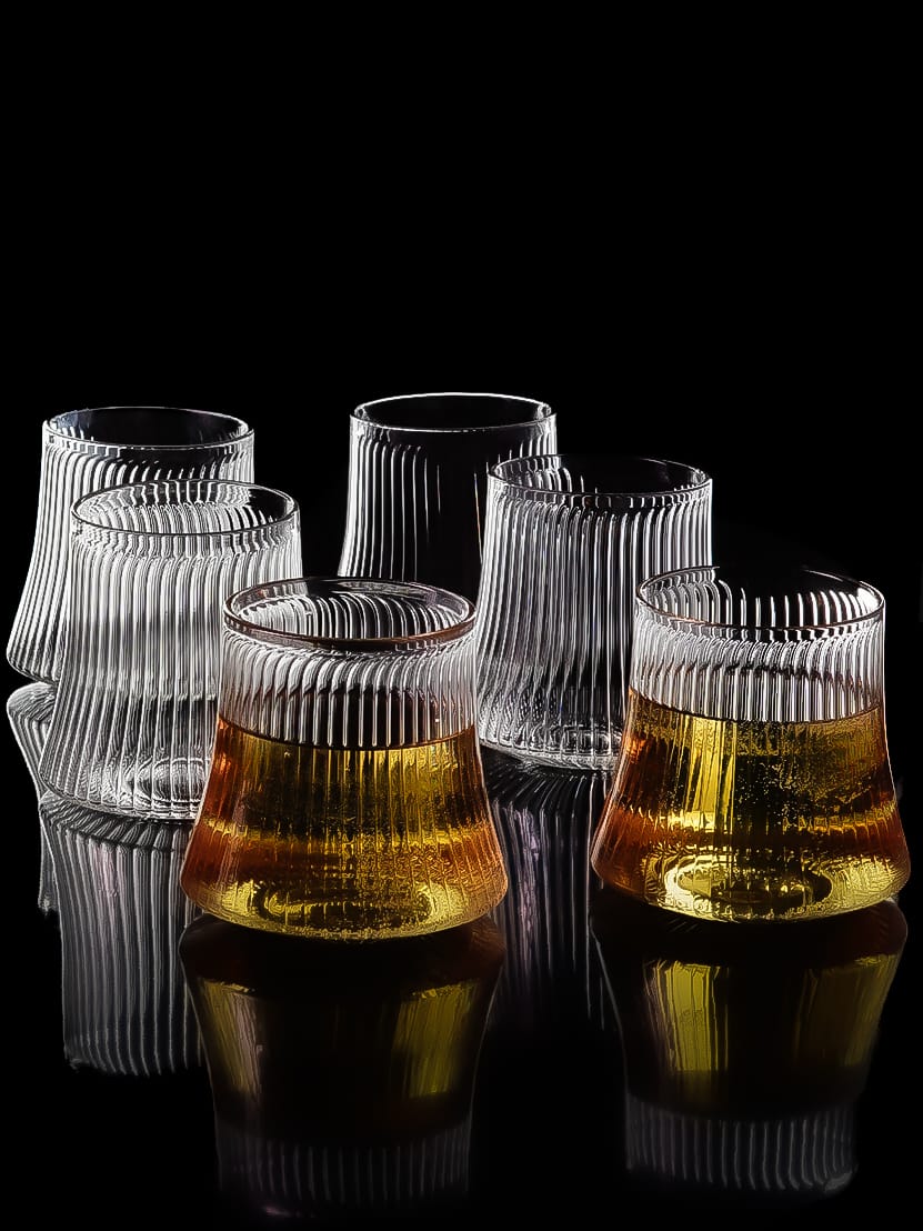 BorosilicateRipple Cascade Whiskey Glass - Borotechheight : 82 mm diameter:85mm ml capacity : 180 ml2TransparentBorotech