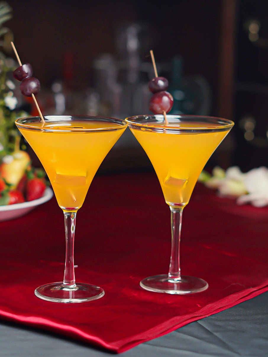 Elegant borosilicate martini glass with a sleek design, perfect for serving classic martinis and cocktails.