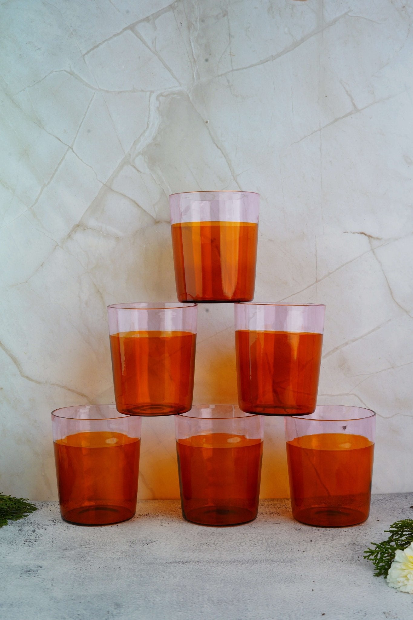 Set Of 4 Borosilicate Spectrum Glow Drinkware Set - BorotechAmber