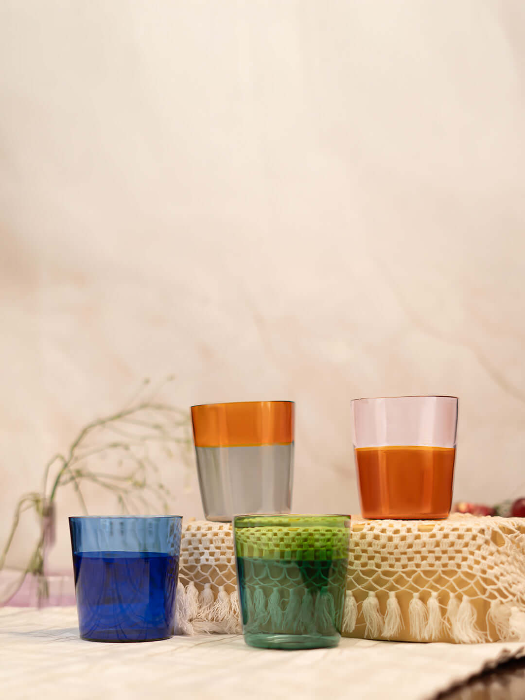 Set Of 4 Borosilicate Spectrum Glow Drinkware Set - BorotechDark greenG - 167w teal green