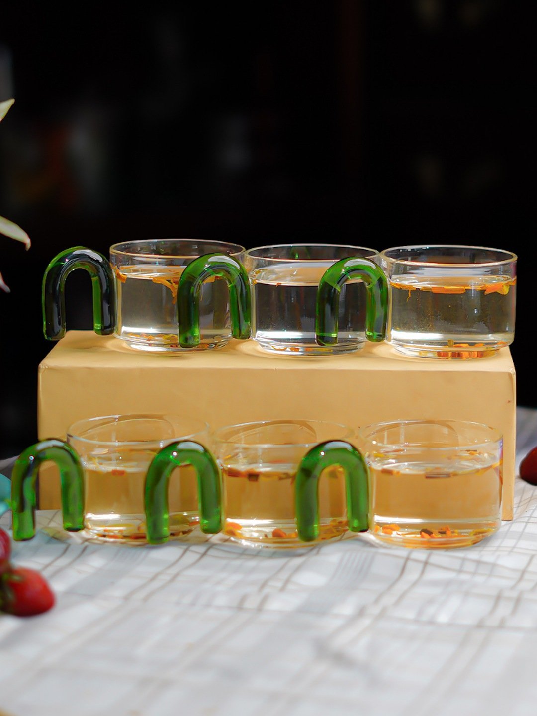 Borosilicate Tea Cups with Arch Handles - Borotechgreen2G - 200A GREENBorotech