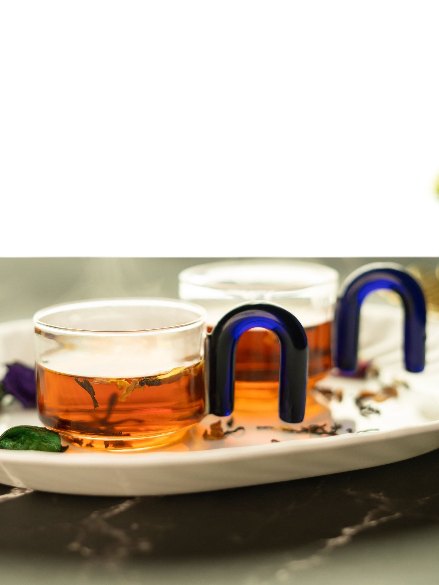 Borosilicate Tea Cups with Arch Handles - BorotechBlue2Borotech