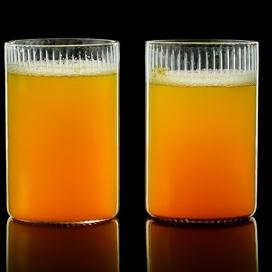 Thin Ribbed Clear Borosilicate Glasses - Borotechheight : 100 mm diameter: 65 mm ml capacity : 295 ml6TransparentG-205w clear