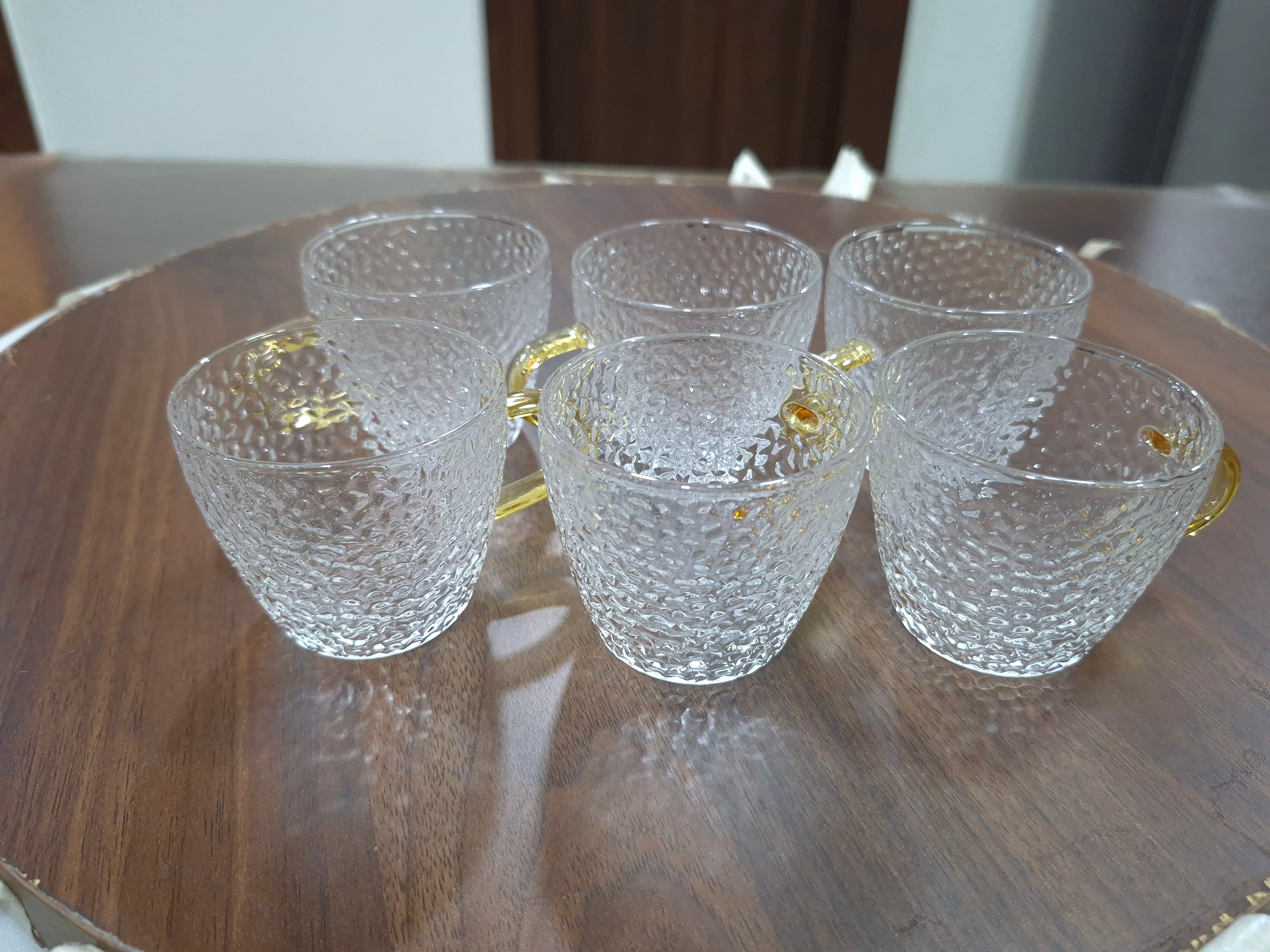 Arctic Bloom Flared Borosilicate Tea Glass set of 6