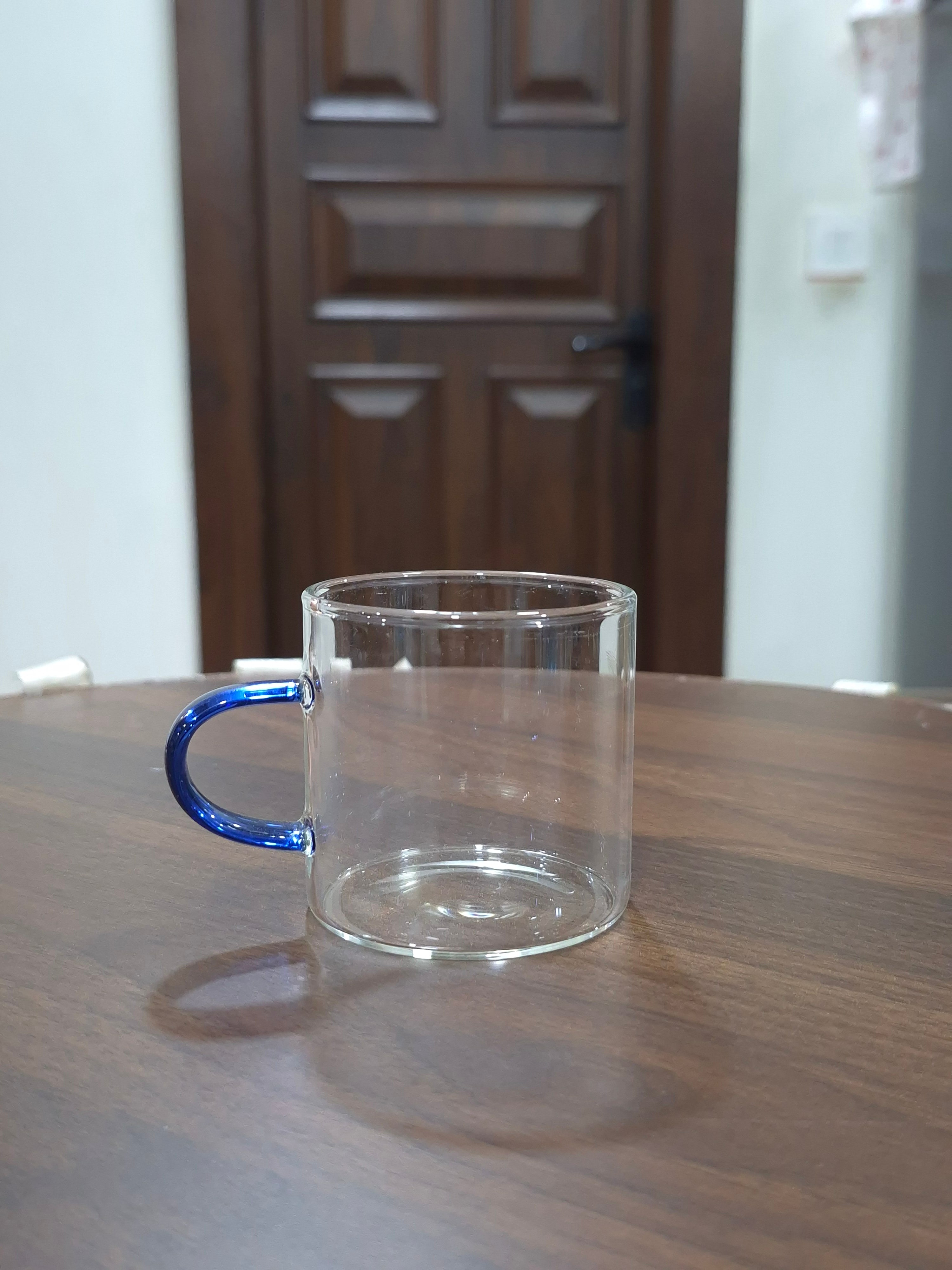 Rainbow Handle Borosilicate Tea Cup Set of 6