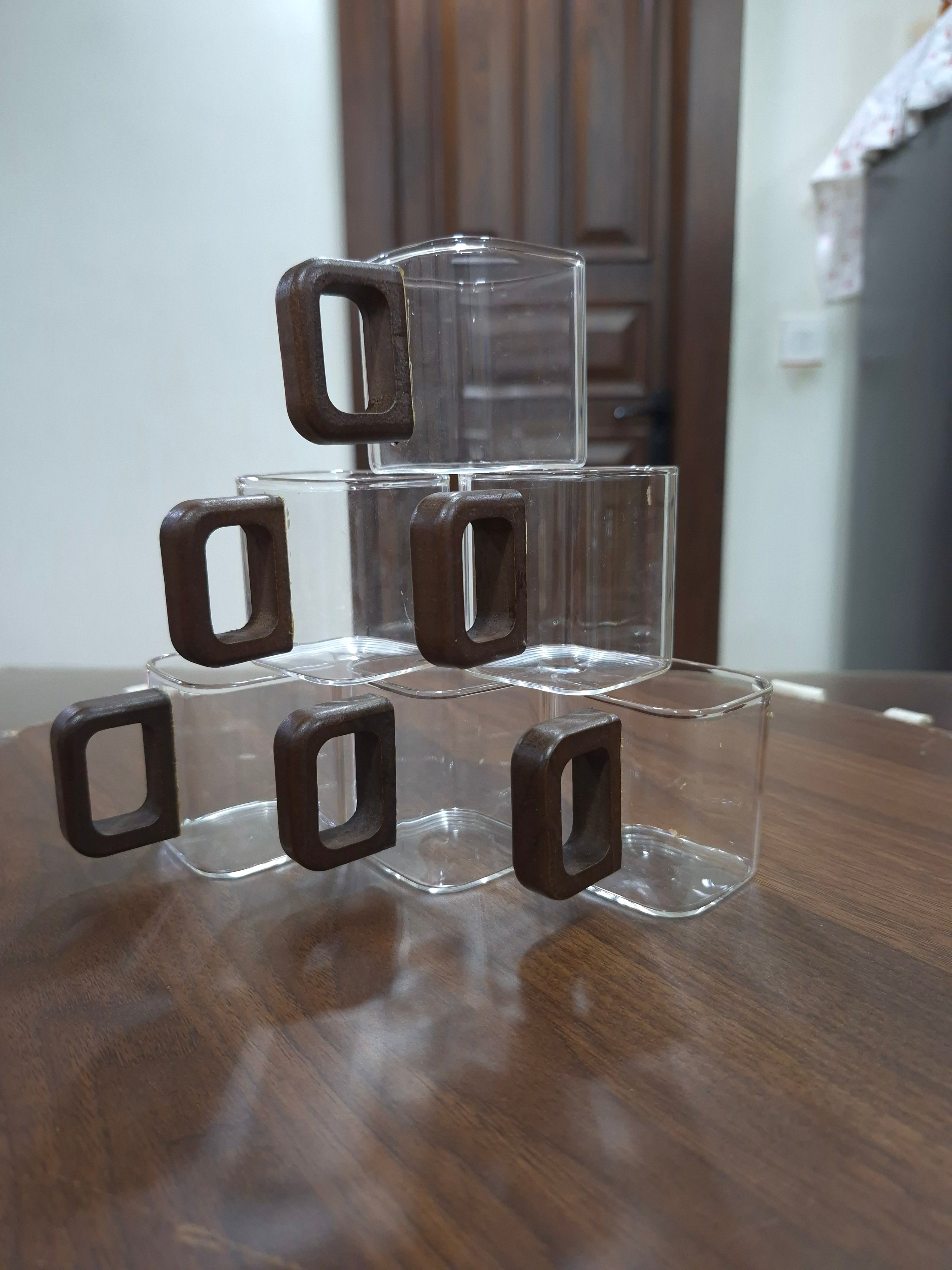 Cube Borosilicate Tea Glass set of 6