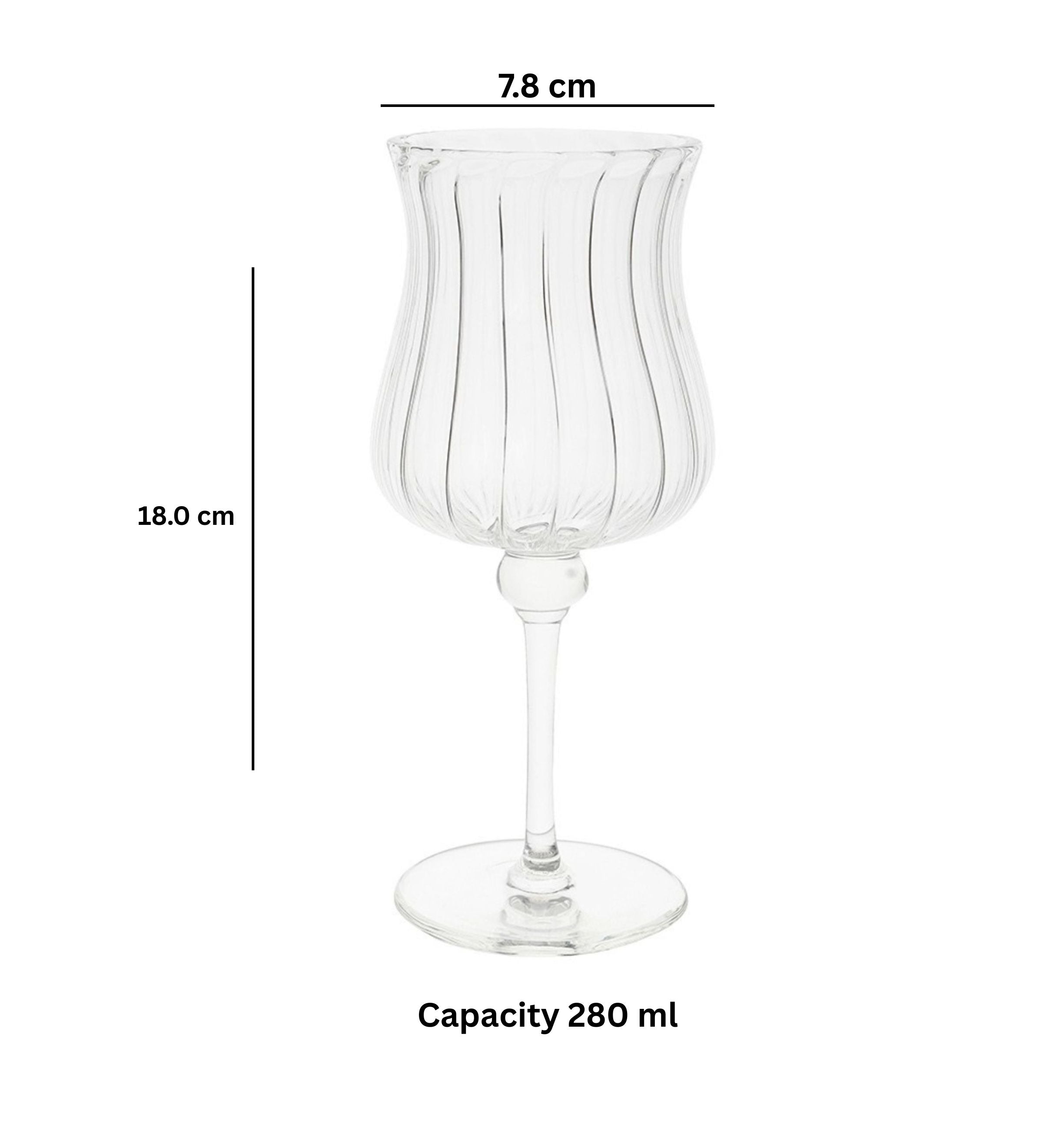 Bloom Fluted Stem Glass Set (Set of 2) – Spring-Inspired Elegant Drinkware