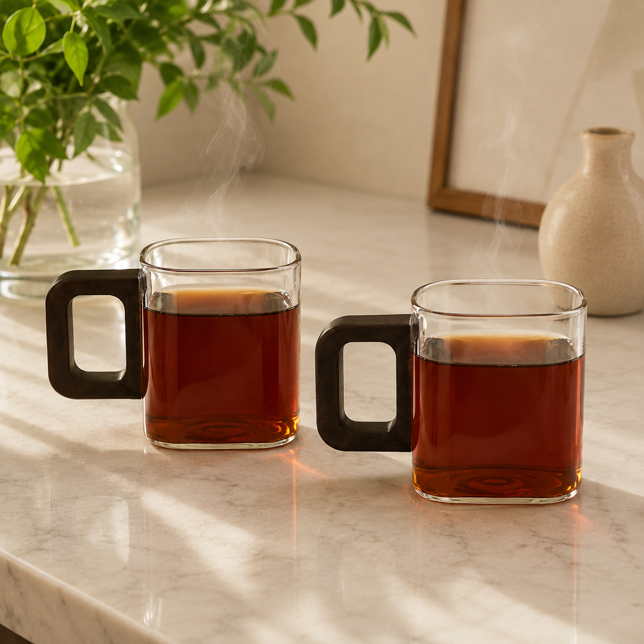 Cube Borosilicate Tea Glass set of 6