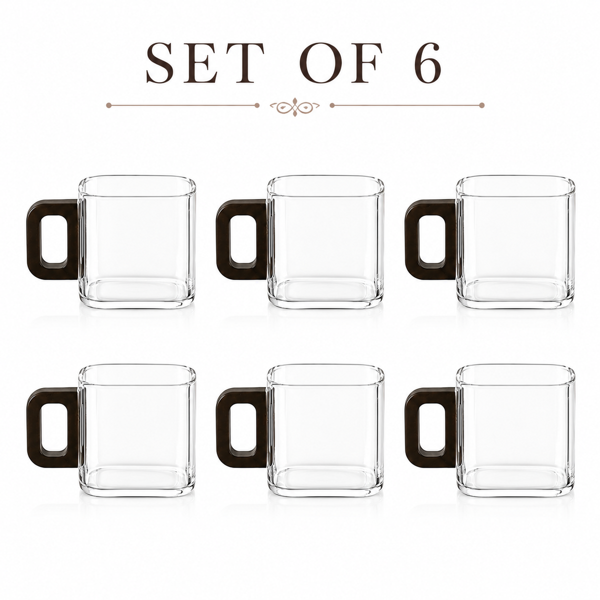 Cube Borosilicate Tea Glass set of 6