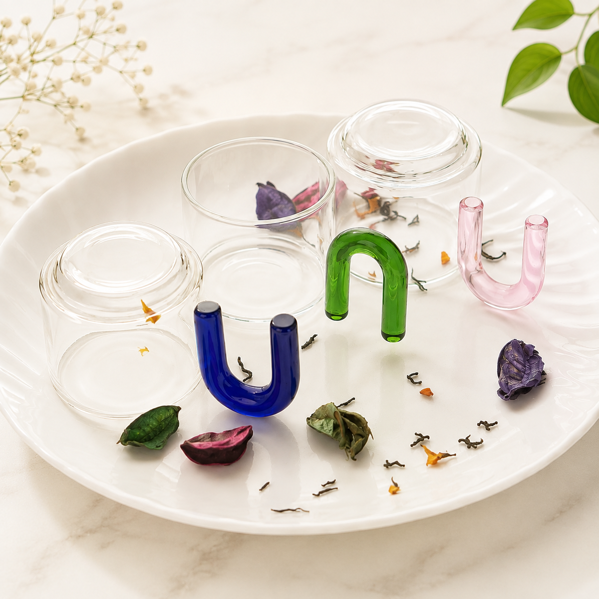 Borosilicate Tea Cups with Arch Handles