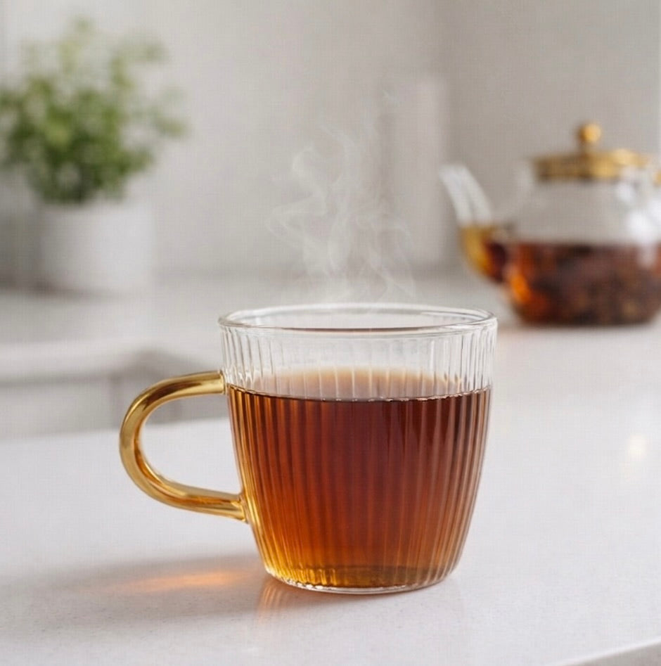 Ripple Flute Borosilicate Tea Glass set of 6