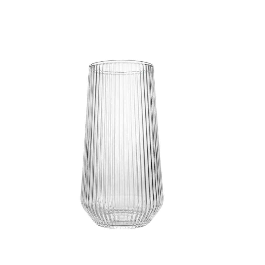 Ribbed Fluted Borosilicate Glass Tumbler