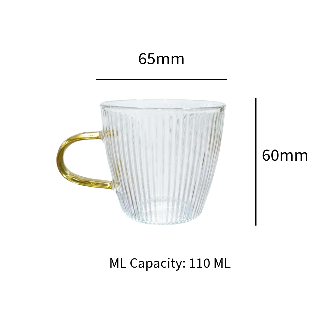 Ripple Flute Borosilicate Tea Glass set of 6