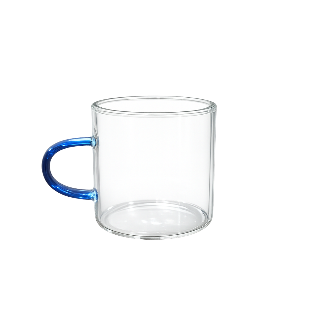 Rainbow Handle Borosilicate Tea Cup Set of 6