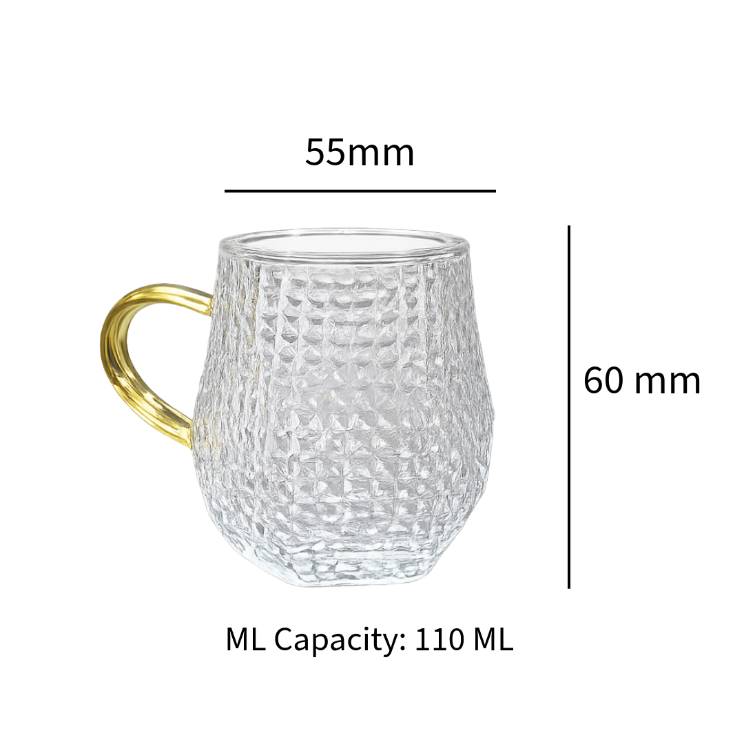Diamond Barrel Tea Cup set of 6