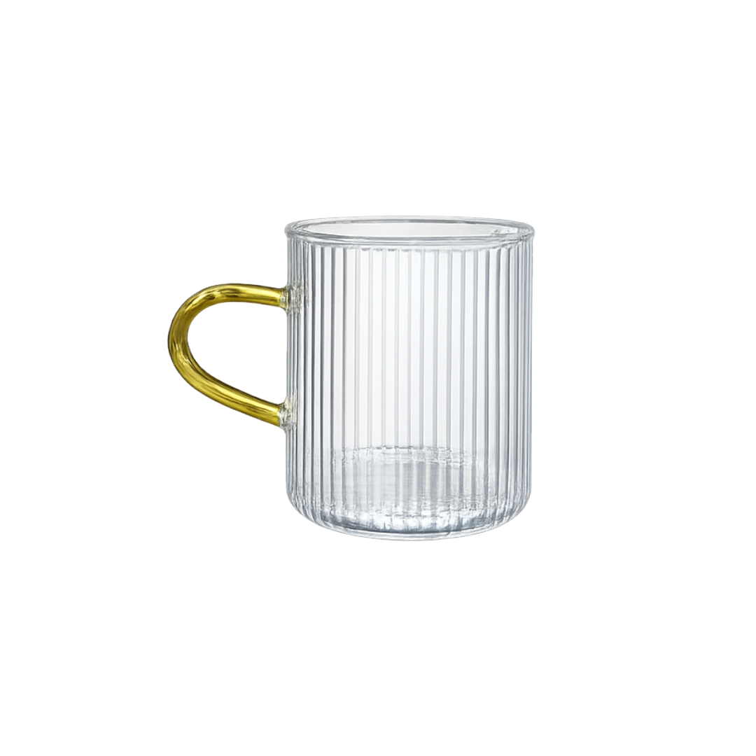 Borosilicate Ribbed Tea Cup set of 6