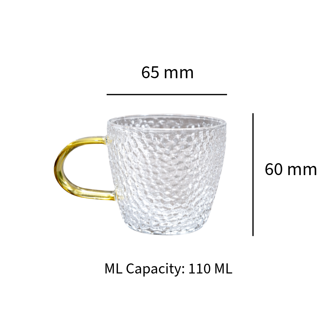 Arctic Bloom Flared Borosilicate Tea Glass set of 6
