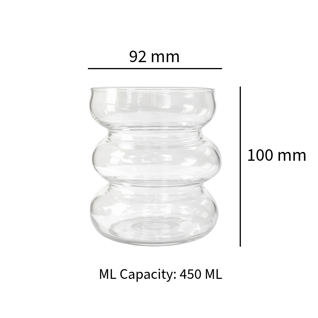 Duo-Tier Ribbed Borosilicate Glass