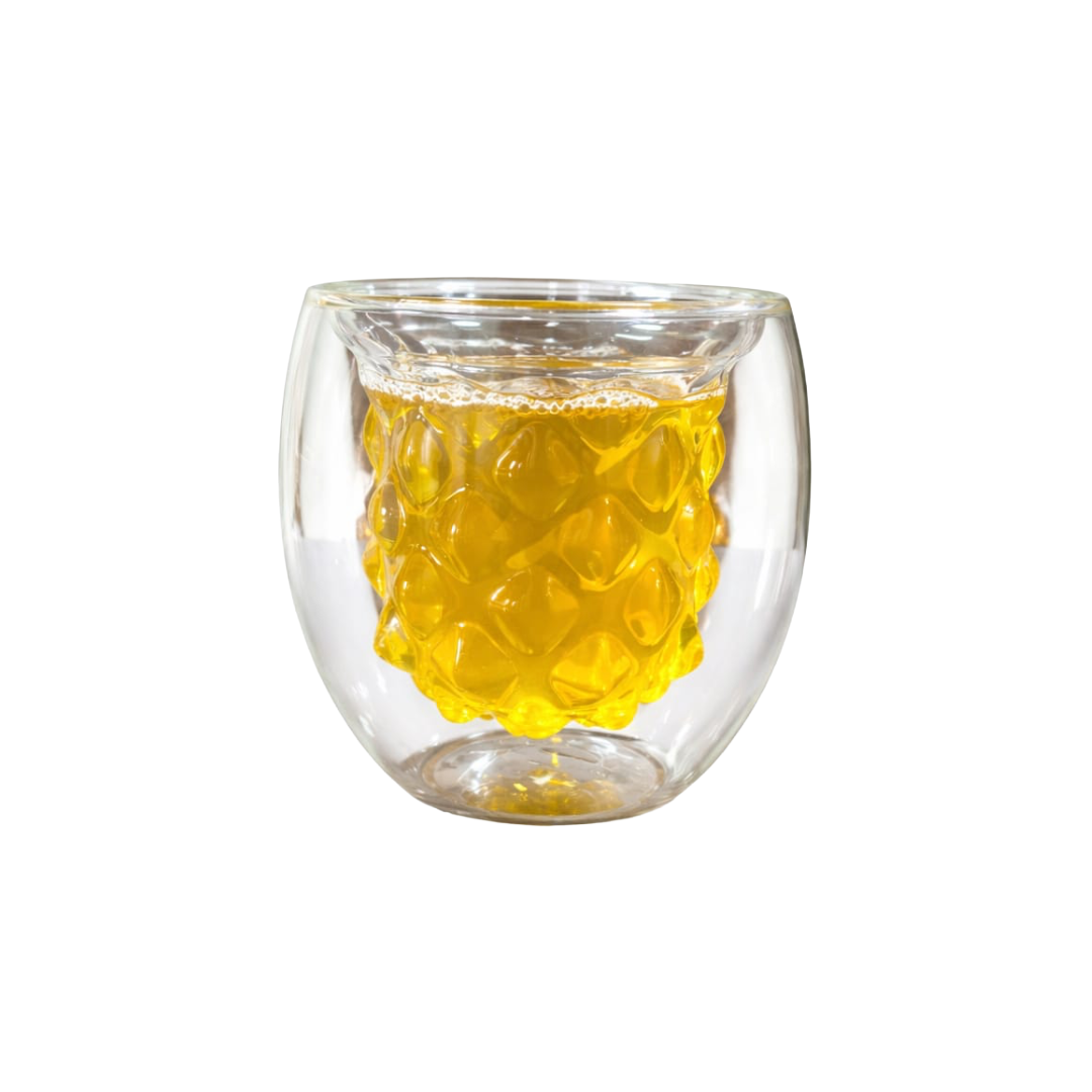 Pineapple shaped  Double Wall Borosilicate juice glasses