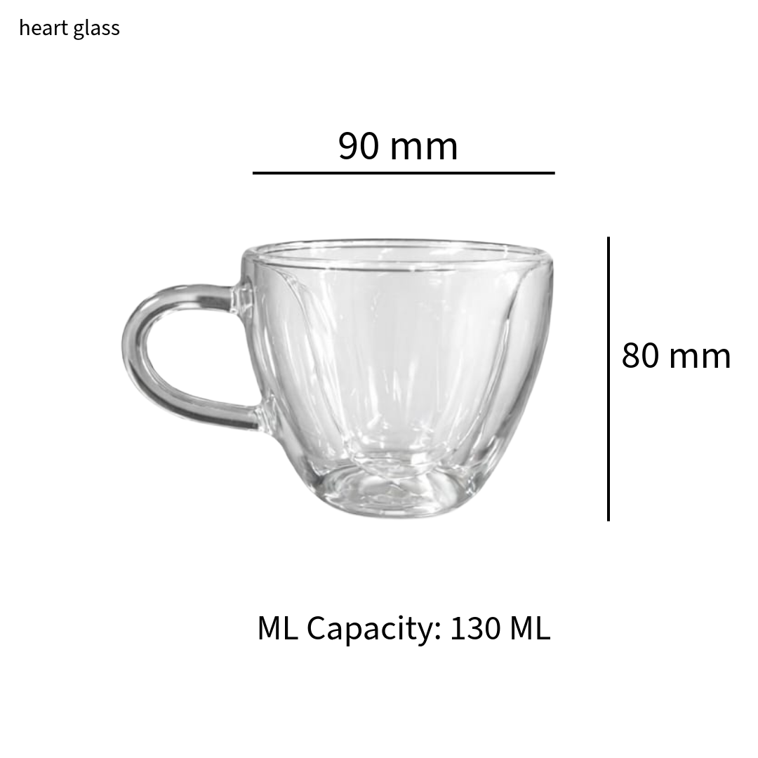 Amore Double-Walled Heart Glass