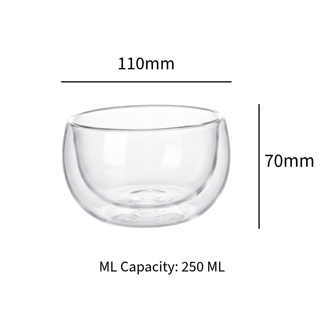 Double Wall Borosilicate Glass Bowl