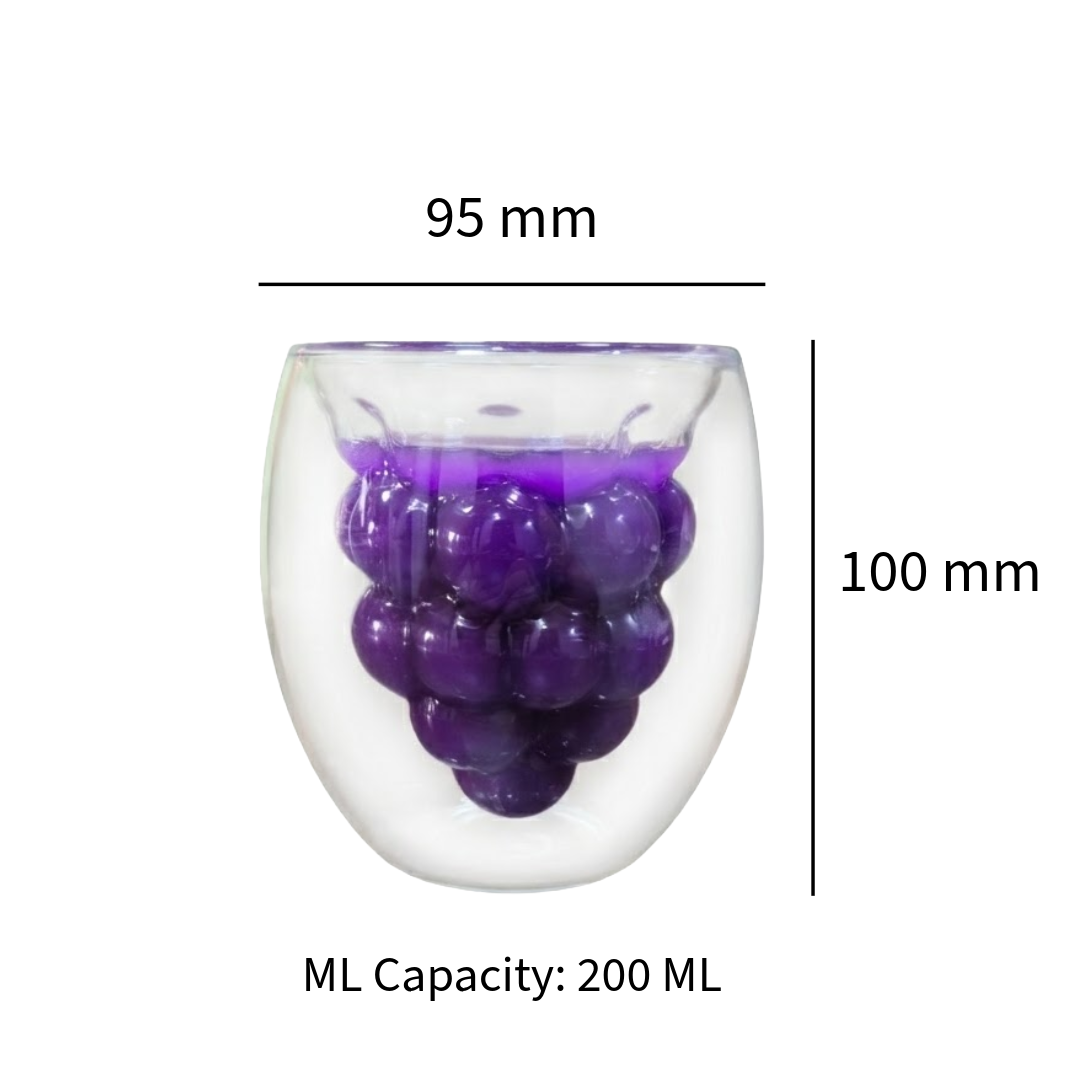Grapes shaped  Double Wall Borosilicate juice glasses