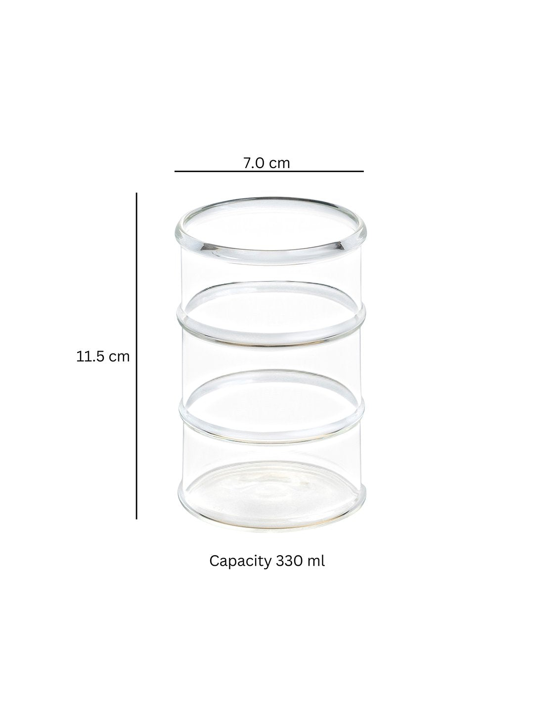 Barrel Vault Highball Glass - Borotechheight : 115 mm diameter: 70 mm ml capacity : 330 ml2TransparentBorotech