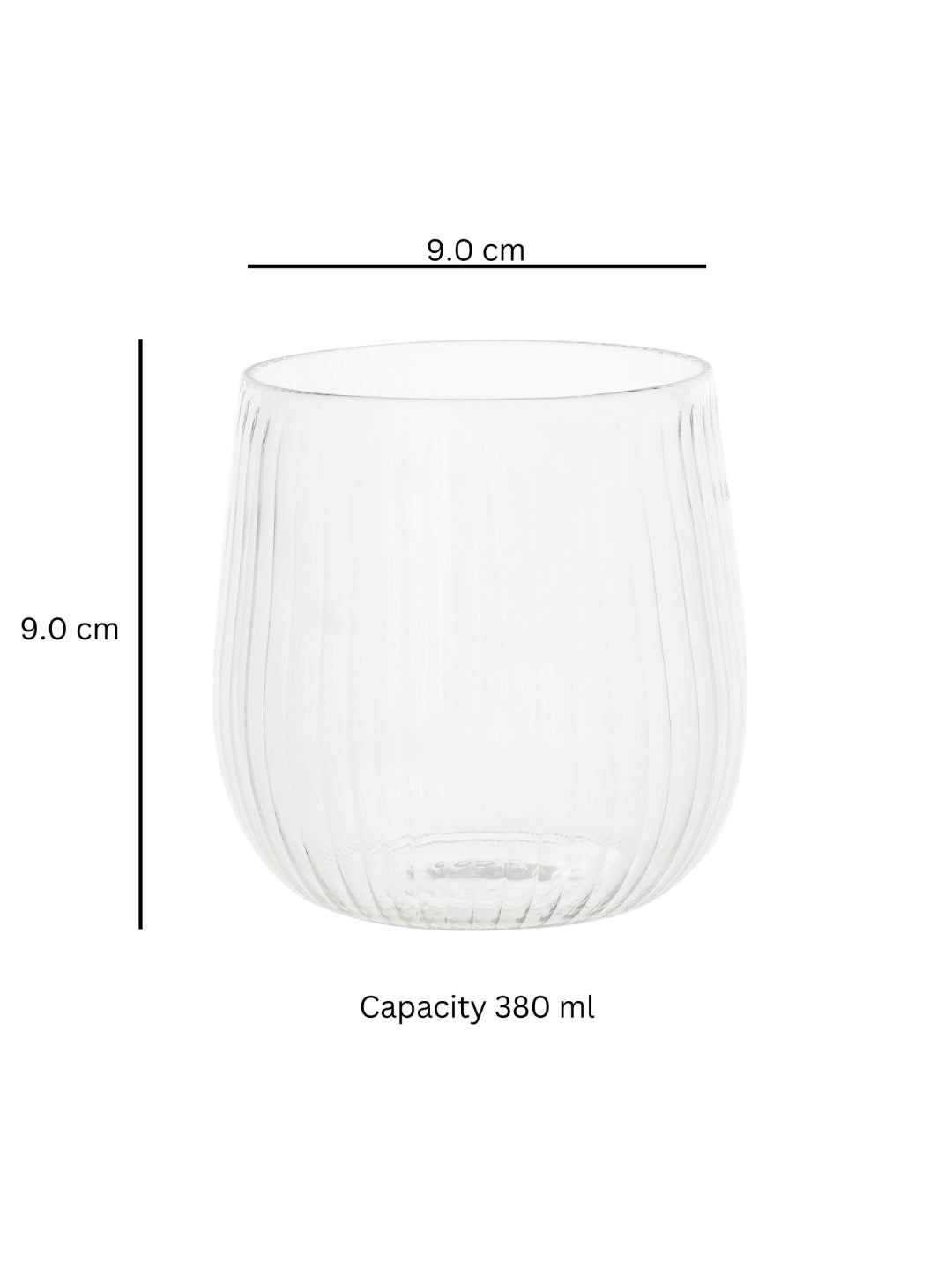 Borosilciate Ribbed Glass Set - Borotechheight : 90 mm diameter: 90 mm ml capacity : 380 ml2TransparentBorotech