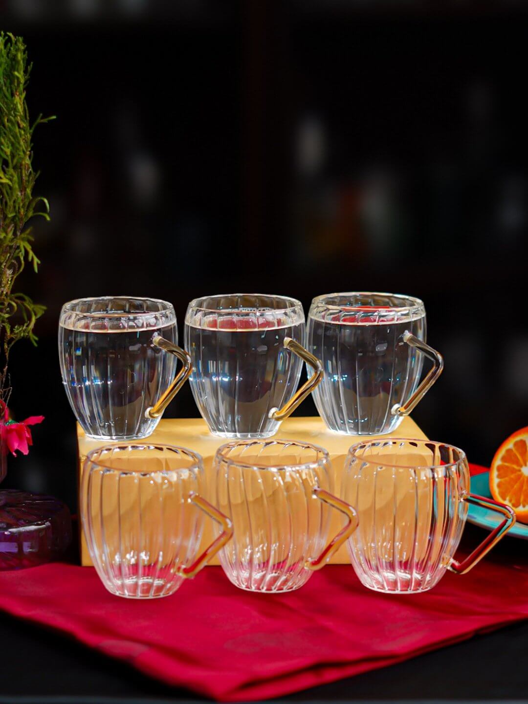Borosilciate Vintage Barrel Tea Mug - Borotech6transparentG - 104A clearBorotech