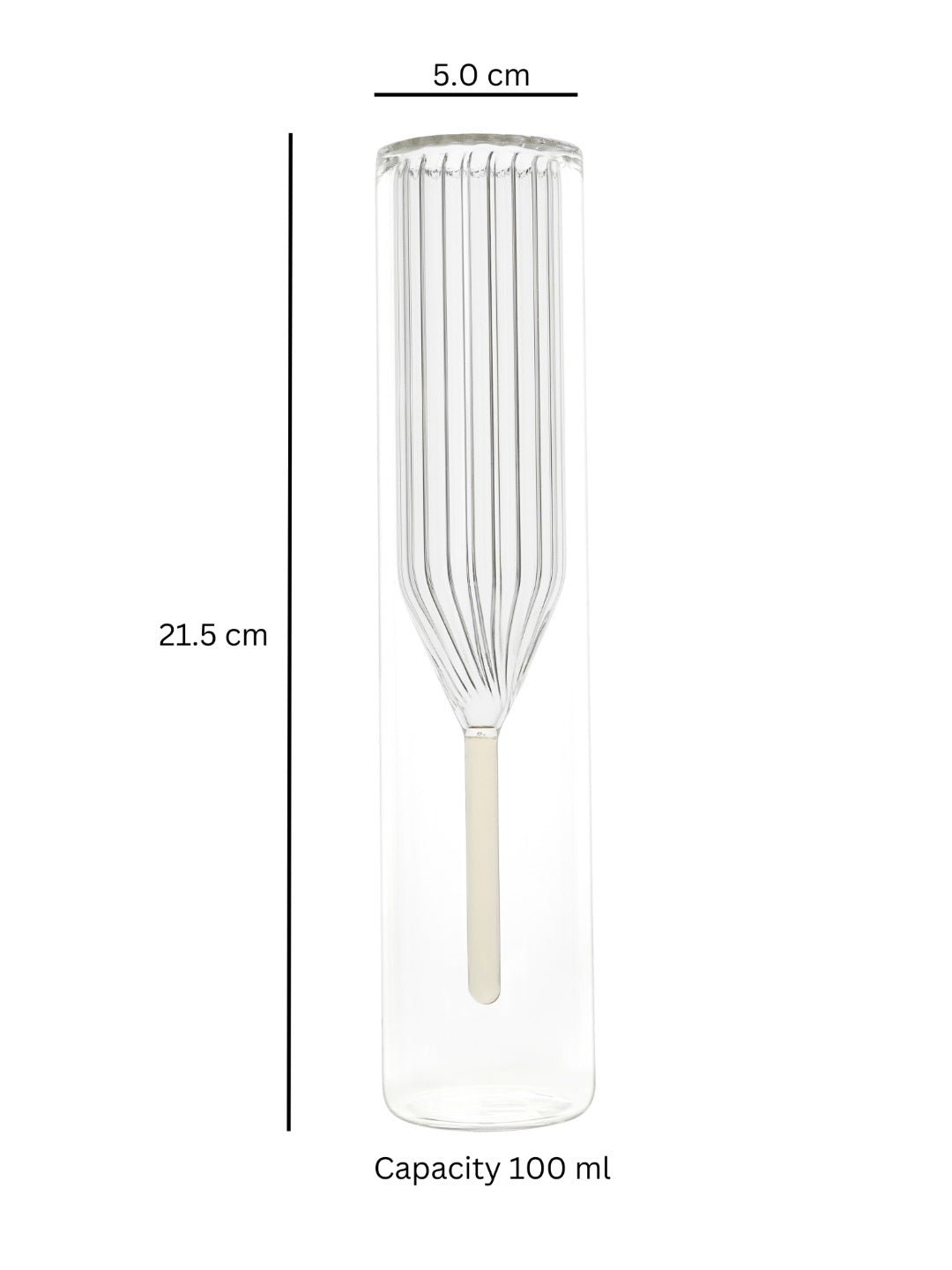 Handcrafted double-walled champagne flute, offering insulation and sophistication for every celebration.