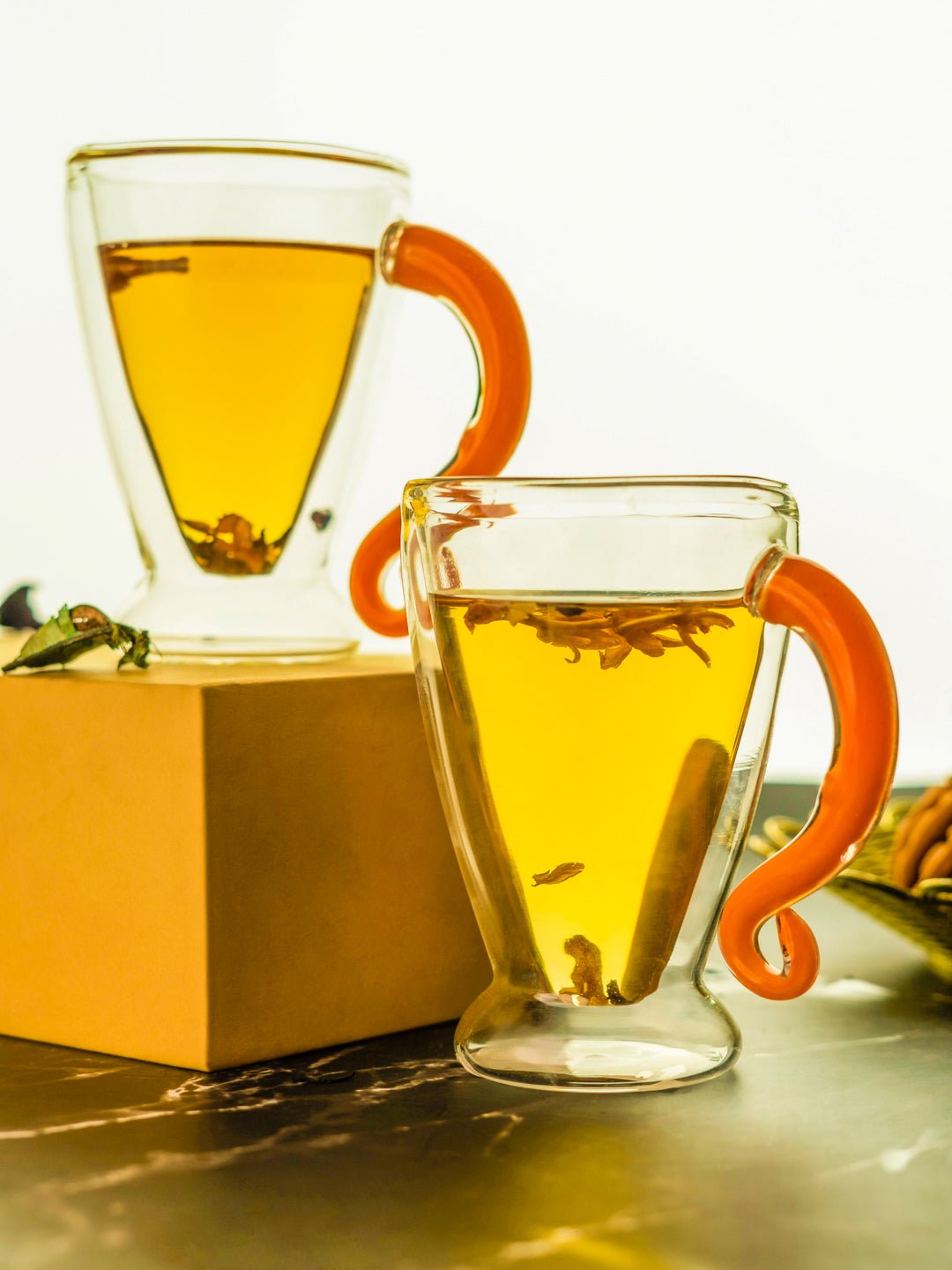 Borosilicate Double-Walled Cups with Curved Handles - Borotech