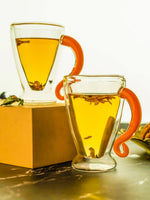 Borosilicate Double-Walled Cups with Curved Handles - Borotech
