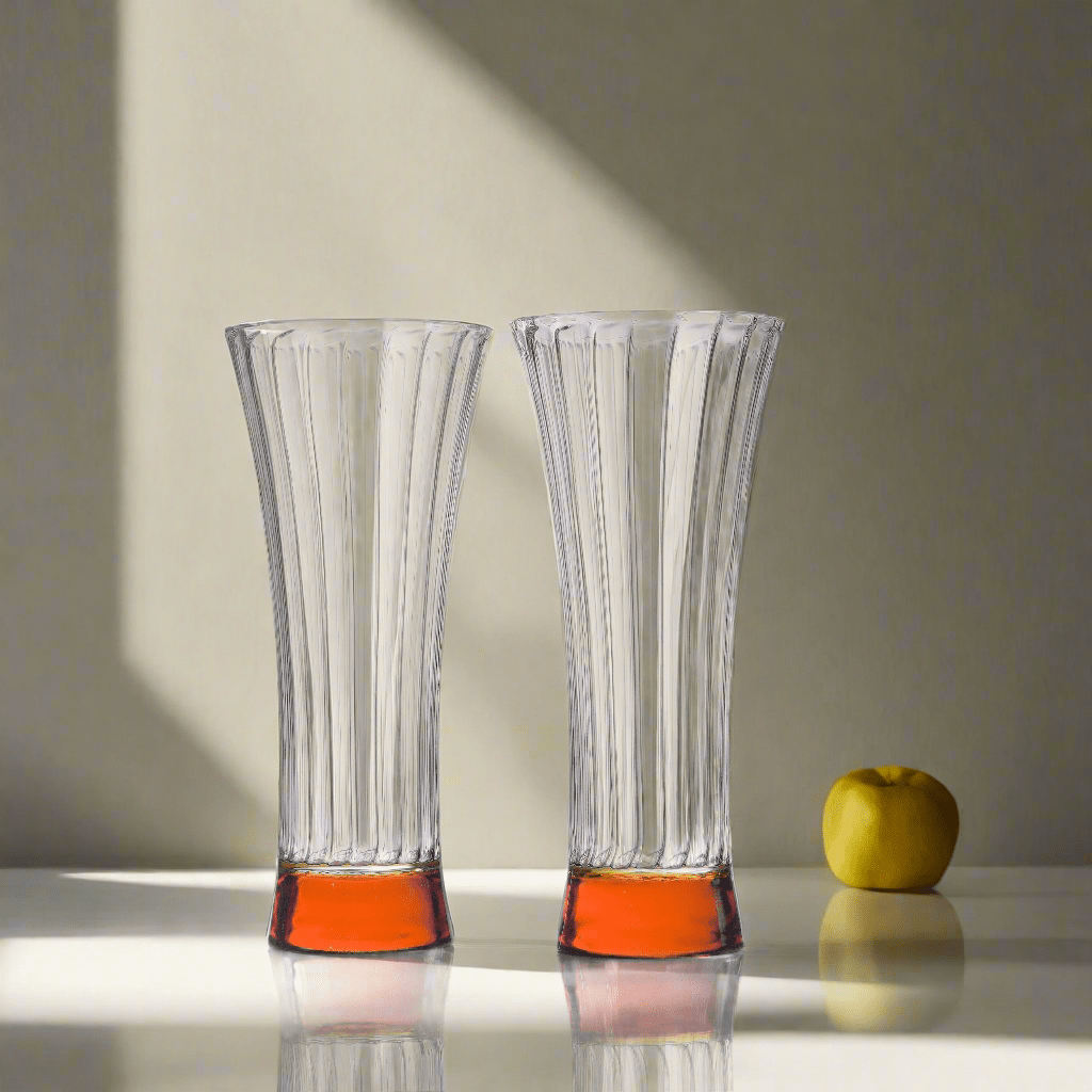 Borosilicate Ribbed Beer Glasses with Amber Base - Borotechheight : 190 mm diameter: 85 mm ml capacity : 320 ml2TransparentBorotech