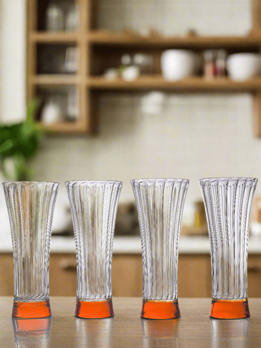 Borosilicate Ribbed Beer Glasses with Amber Base - Borotechheight : 190 mm diameter: 85 mm ml capacity : 320 ml2TransparentBorotech