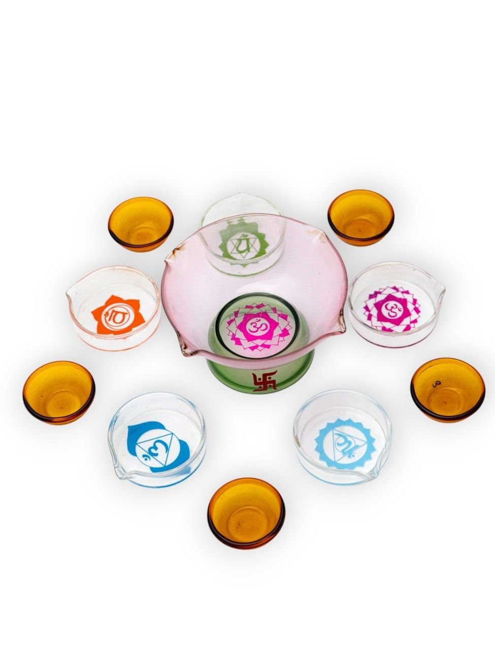 Borotech Chakra Diya Set – 11 Pc Oil Lamps for Puja & Festive Decor - BorotechGD - CHAKRA - 11PCBorotech