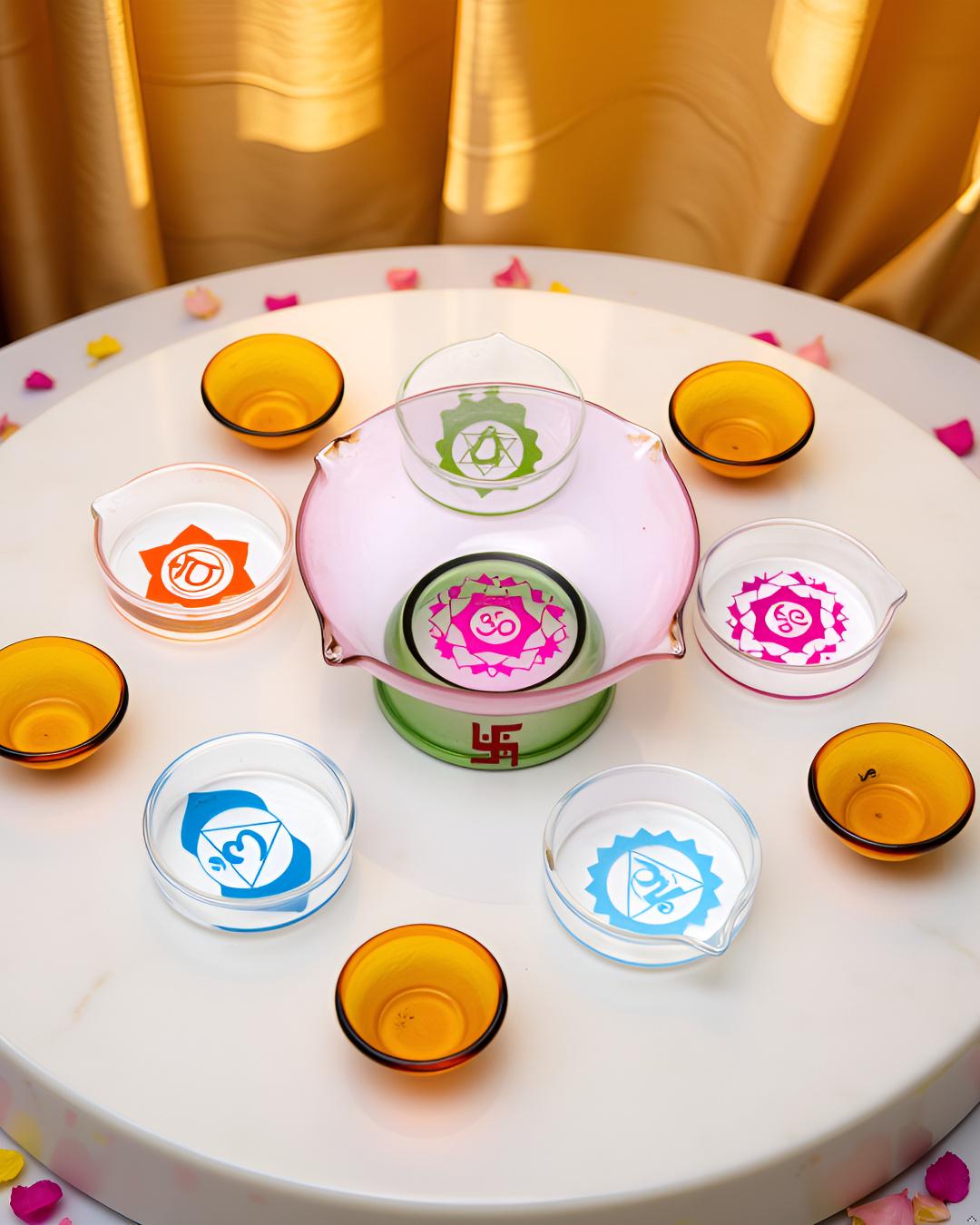 Borotech Chakra Diya Set – 11 Pc Oil Lamps for Puja & Festive Decor - BorotechGD - CHAKRA - 11PCBorotech