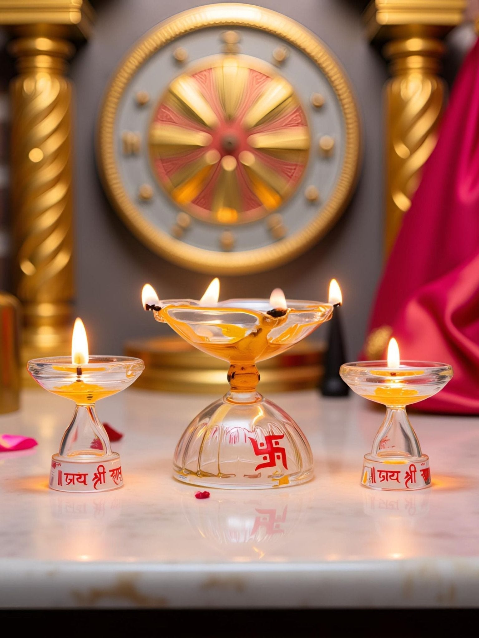 Borotech Glass Diyas – 3 Pc Set for Pooja & Festive Home Decor - BorotechGD - CLEAR - COMBO - 3PCBorotech