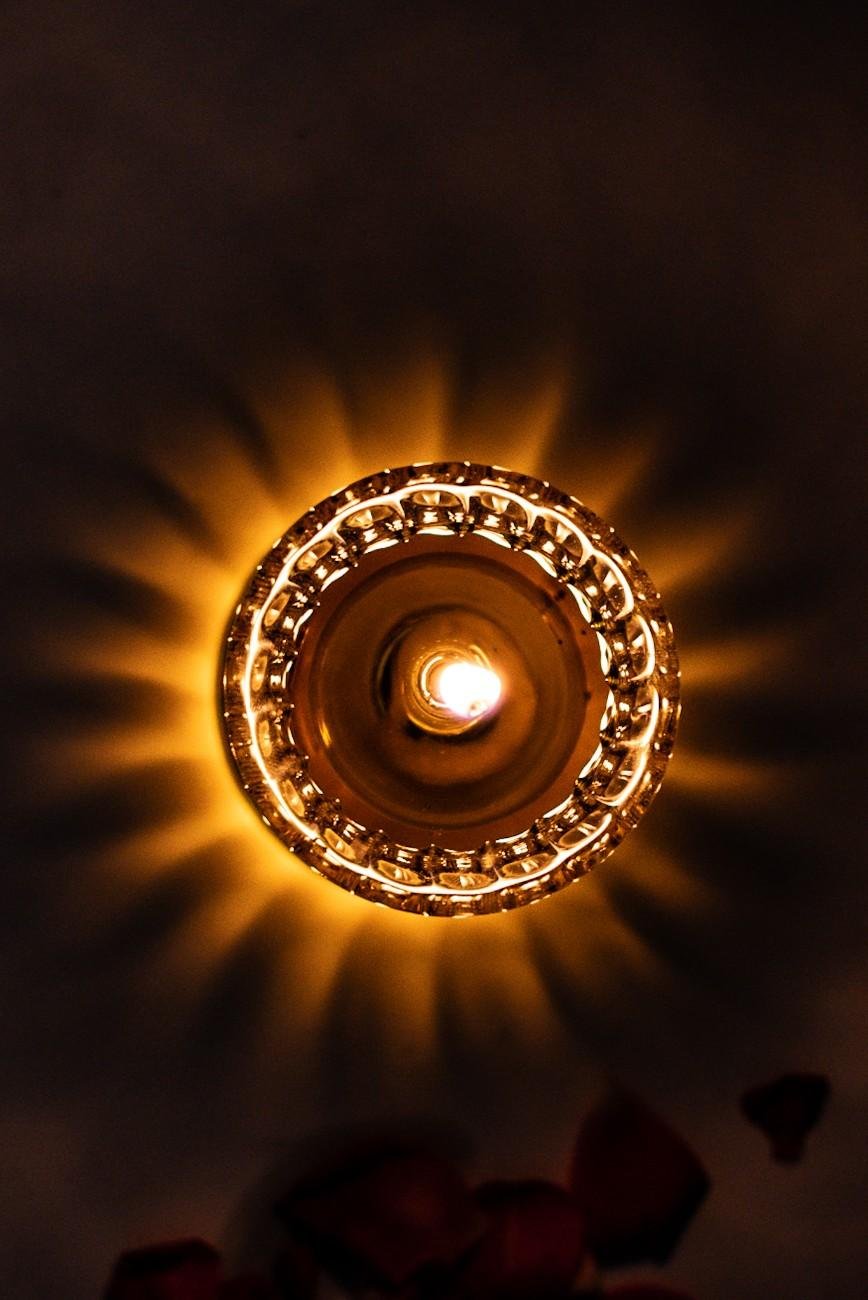 Borotech Green Glass Diya – Handmade Jai Shri Ram Lamp for Pooja Decor - BorotechGD - GREEN - 01PCBorotech