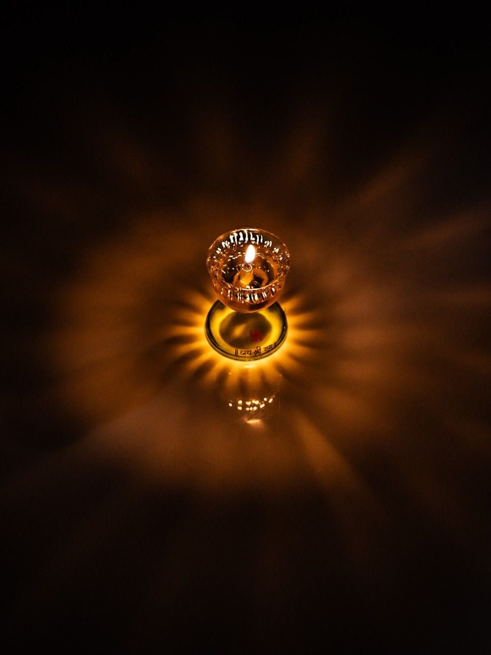 Borotech Green Glass Diya – Handmade Jai Shri Ram Lamp for Pooja Decor - BorotechGD - GREEN - 01PCBorotech