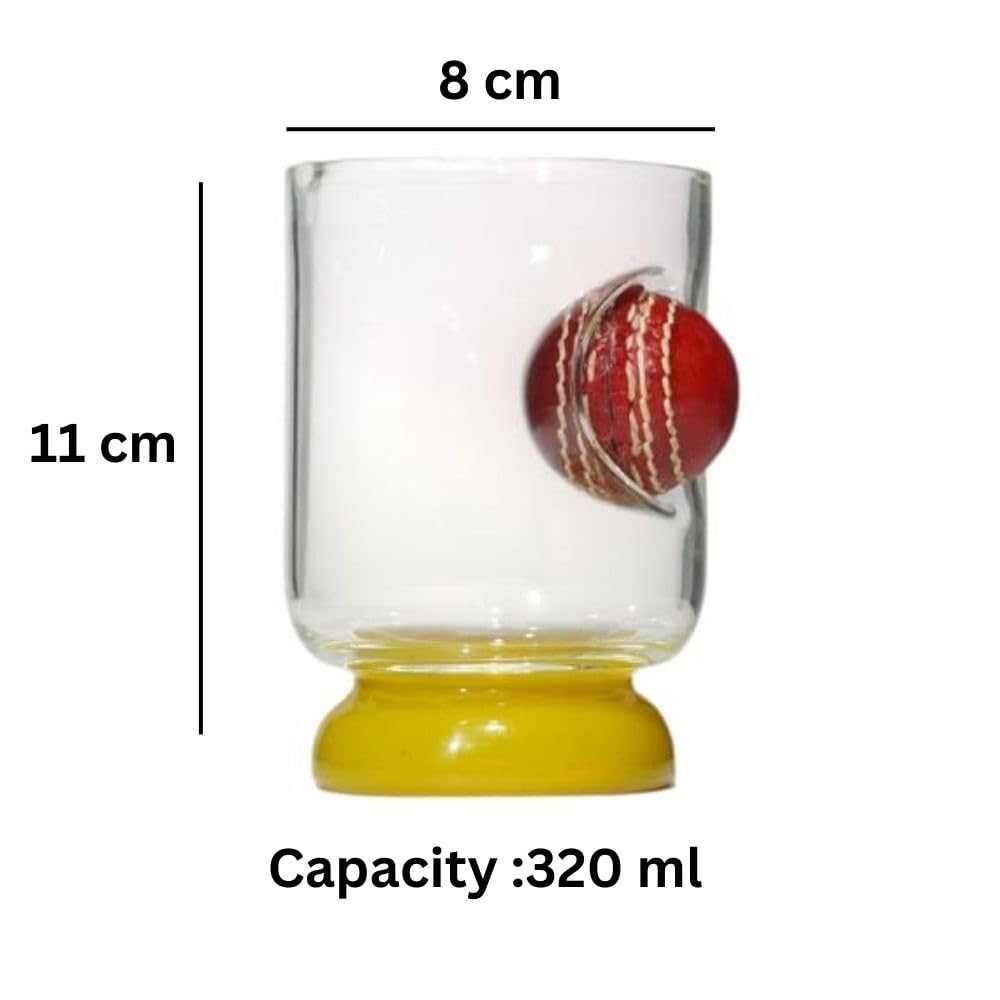 Borotech Handcrafted Whiskey Glass with Leather Cricket Ball Display, Borosilicate Glass, Blue Base, Team Support Collectible (Blue) - BorotechPinkB0GFN9XWZRBorotech
