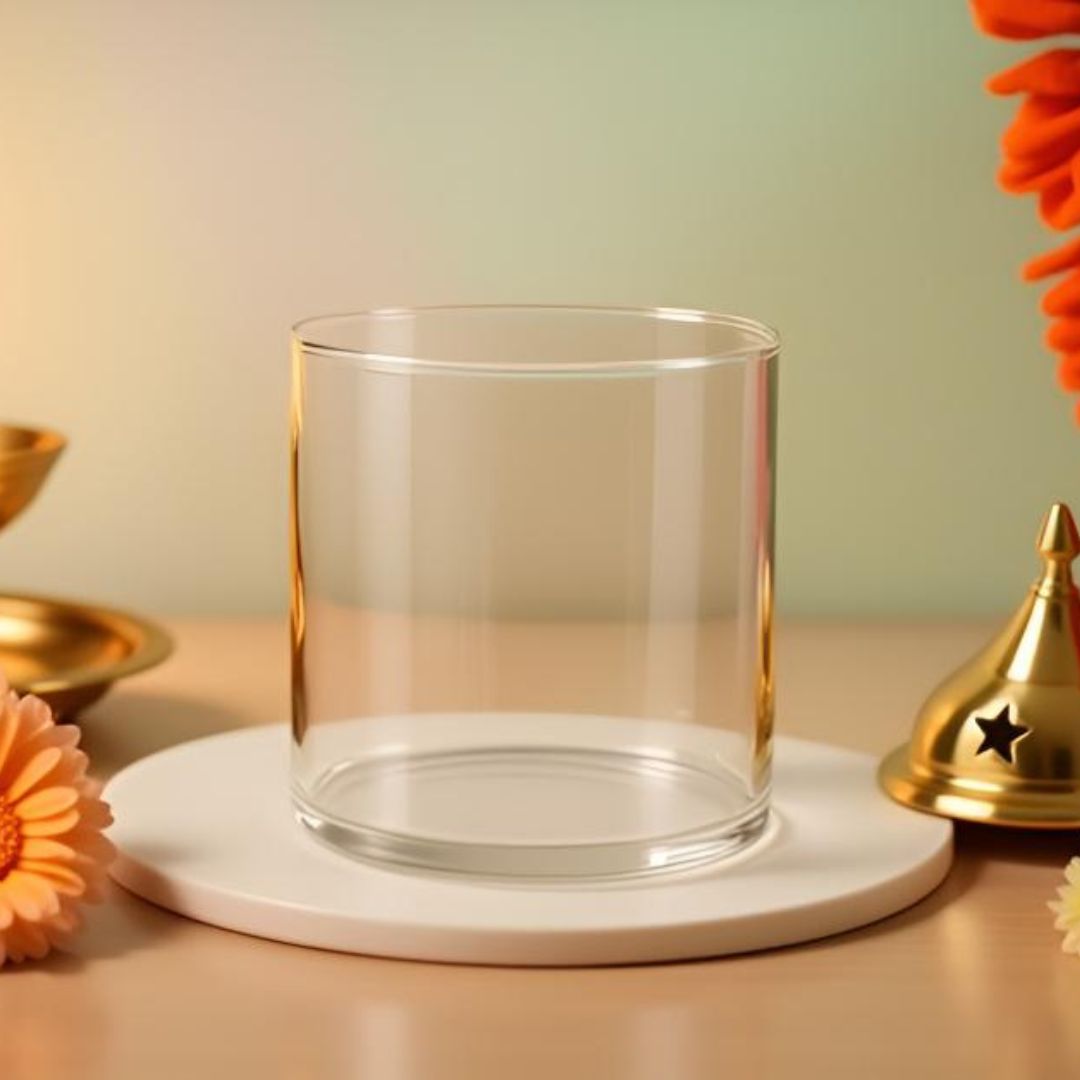 Borotech Heat - Resistant Glass Diya Cover – Glass Dome for Puja, Mandir & Festive Decor - BorotechBorotech