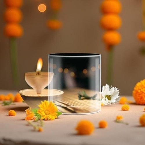 Borotech Heat - Resistant Glass Diya Cover – Glass Dome for Puja, Mandir & Festive Decor - BorotechBorotech