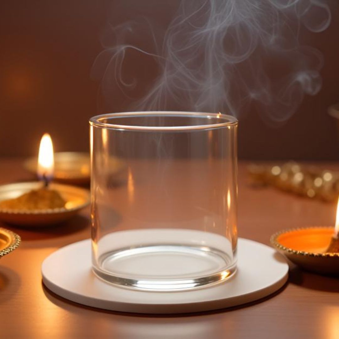 Borotech Heat - Resistant Glass Diya Cover – Glass Dome for Puja, Mandir & Festive Decor - BorotechBorotech