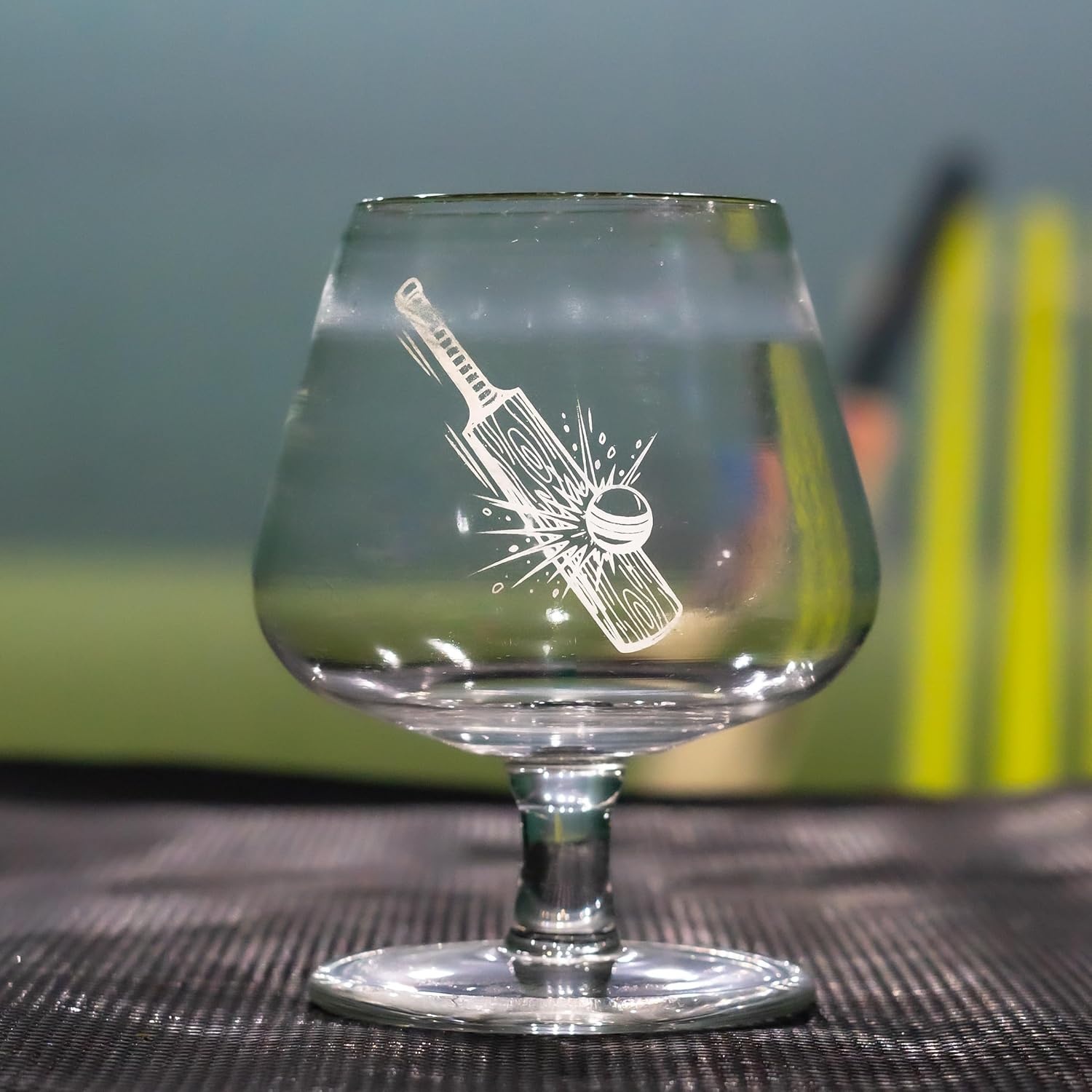 Borotech Whiskey Brandy Glass with Cricket Theme Engraving, Hand Blown Borosilicate Glass, 350ml, Transparent, - BorotechB0GFVRPRNMBorotech