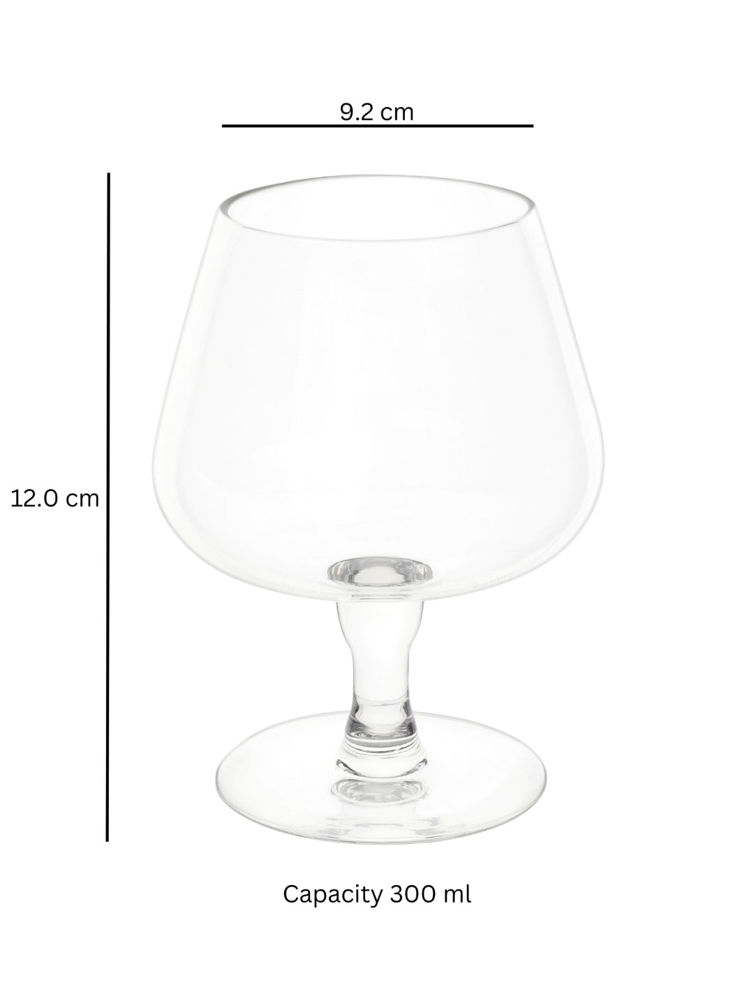 Classic Stemmed Brandy Glass Set - Borotechheight : 120 mm diameter: 92 mm ml capacity : 300 ml2TransparentBorotech