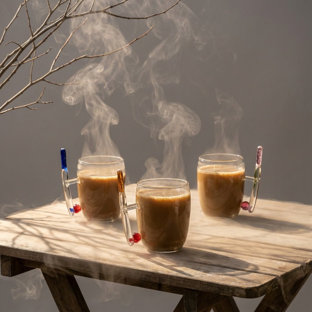 Cricket Theme Glass Coffee & Tea Mug with Bat Ball Wicket Handle, Handmade 100% Borosilicate Glass, Unique Gift for Cricket Enthusiasts - BorotechBluecoffee mugsBorotechcoffee mugs