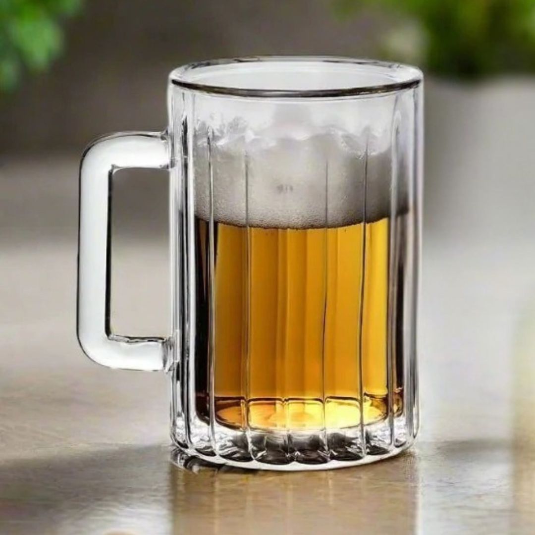 Freezable Beer Mugs Vintage Style - Borotech1Clear149 doublewallBorotech